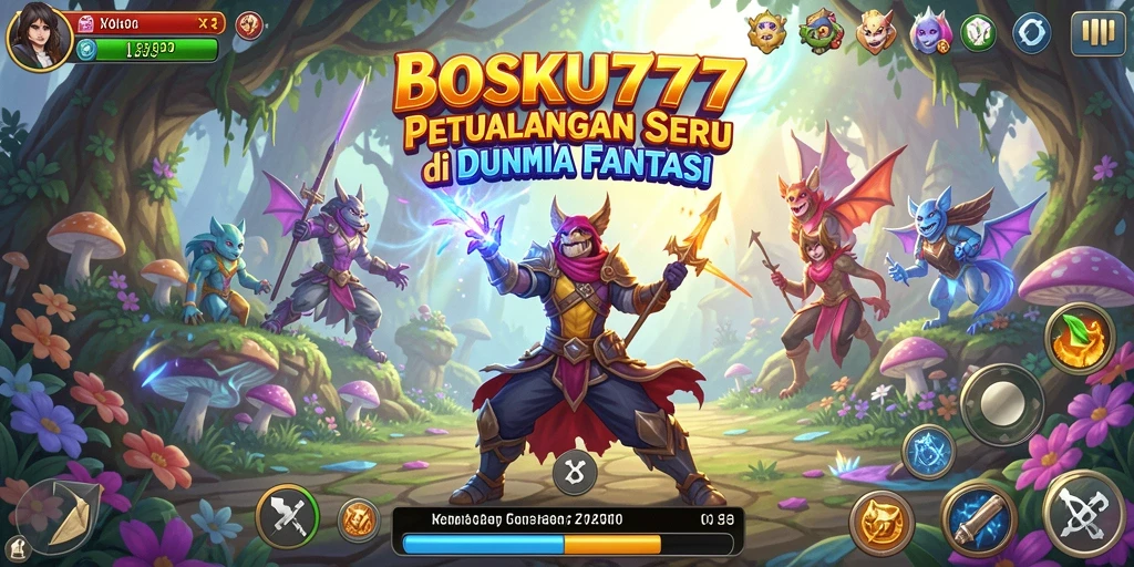 Screenshot utama BOSKU777 menampilkan aksi seru dalam gameplay petualangan.