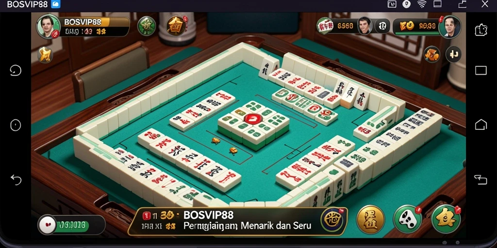 Tampilan gameplay Mahjong yang seru di BOSVIP88.