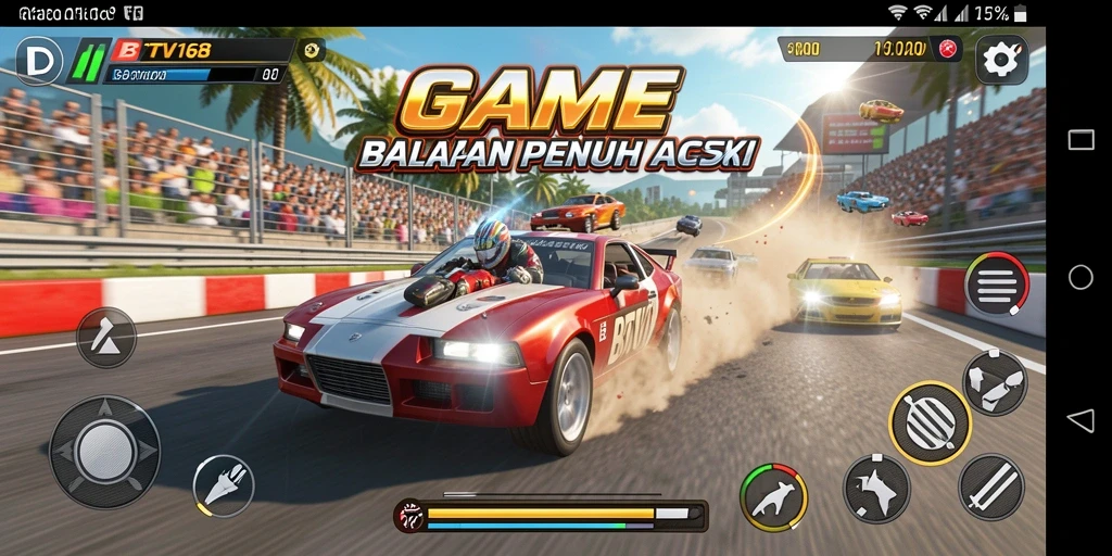 Tampilan game BTV168 dengan aksi balapan yang seru.