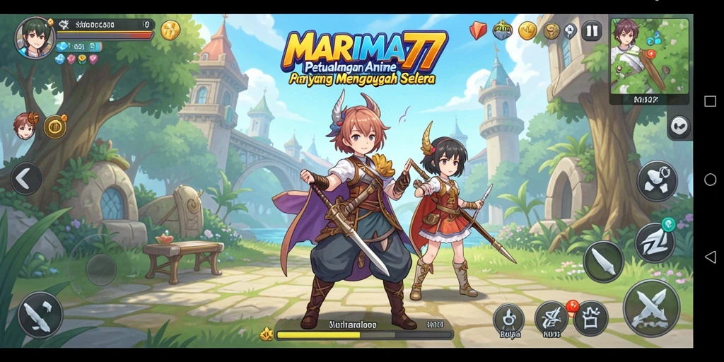 Tampilan menarik dari gameplay <strong>MARIMA77</strong> dengan karakter Anime yang hidup.